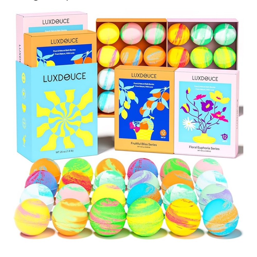 Luxdeuce Floral and Fruit Bath Bomb Set